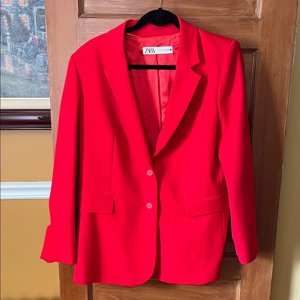 Zara Women's Bold Red Blazer